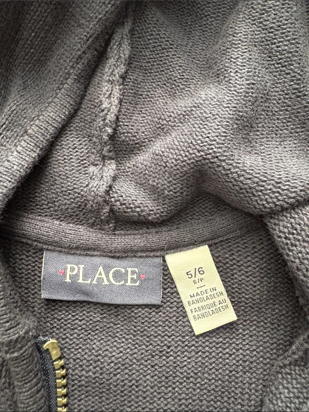 The Children's Place Navy Cable Knit Zip Hoodie
